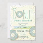 Invitation Donut Green x Gold Boy Anniversaire (Devant)