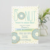 Invitation Donut Green x Gold Boy Anniversaire (Debout devant)