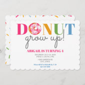 Invitation Donut Grow Up mignon Anniversaire asperge les enfa (Devant / Derrière)