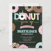 Invitation Donut Grow Up Unicorn 1er anniversaire Doughnut Gi (Devant)