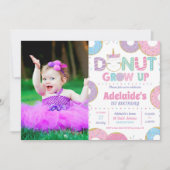 Invitation Donut Grow Up Unicorn Anniversaire Photo Invitatio (Devant)