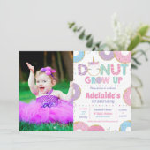 Invitation Donut Grow Up Unicorn Anniversaire Photo Invitatio (Debout devant)