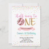 Invitation Donut haft way to un thème d'anniversaire (Devant)