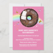 Invitation Donut magique arc-en-ciel papillon rose n'importe  (Devant)