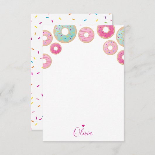 Invitation DONUT NOTE PAPIER mignon professeur coloré merci (Devant / Derrière)