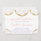 Invitation Donut Parsemé d'Amour Bébé Sprinkle Rose (Devant)