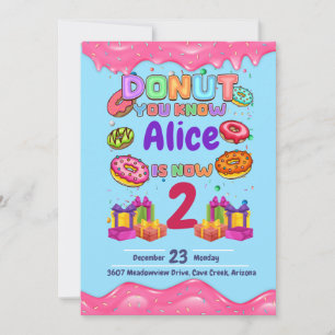 Invitation Donut Personnalisé Couleur Parsemé Fête d'Annivers