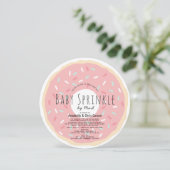 Invitation Donut rose Bébé Sprinkel Douche par Mail Circle (Debout devant)