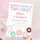 Invitation Donut rose deuxième anniversaire