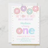 Invitation Donut rose Oh So Sweet Premier Anniversaire (Devant)