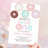 Invitation Donut rose sucré un premier anniversaire