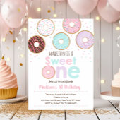 Invitation Donut rose sucré un premier anniversaire