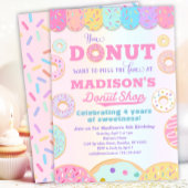 Invitation Donut Shop Rainbow Girls Donut Birthday Party