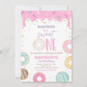 Invitation Donut Sweet One Birthday Party Donut 1er Birthday (Devant)