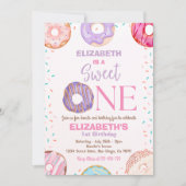 Invitation Donut Sweet One Birthday Party Donut First Birthda (Devant)