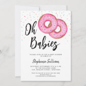 Invitation Donut Twin Girls Baby Shower (Devant)