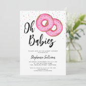 Invitation Donut Twin Girls Baby Shower (Debout devant)