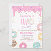 Invitation Donut Two Sweet Birthday Two Sweet 2e Anniversaire (Devant)