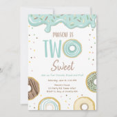 Invitation Donut Two Sweet Blue Pastel Deuxième fête d'annive (Devant)