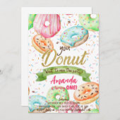 Invitation Donut veut Mlle Doughnut Anniversaire (Devant / Derrière)