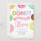 Invitation Donut veut rater cet anniversaire rose douce fille (Devant)
