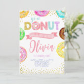 Invitation Donut veut rater cet anniversaire rose douce fille (Debout devant)