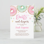 Invitation Donuts and Diapers Baby shower girl (Debout devant)