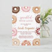 Invitation Donuts and Diapers Baby Shower Sprinkle Pastel (Debout devant)