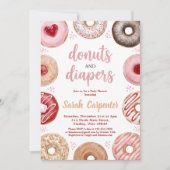 Invitation Donuts and Diapers Baby Shower Sprinkle Pastel (Devant)
