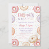Invitation Donuts and Diapers Baby Shower Sprinkle Pastel (Devant)