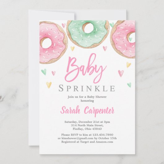 Invitation Donuts Baby shower (Devant)