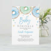Invitation Donuts Baby shower garçon (Debout devant)