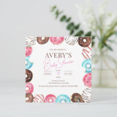 Invitation Donuts Baby shower Invitation, Girl Baby Sprinkl (Debout devant)