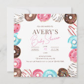 Invitation Donuts Baby shower Invitation, Girl Baby Sprinkl (Devant)