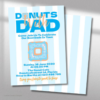 Invitation Donuts Bleus Avec Papa Pour La Fête Des Pères