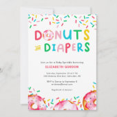Invitation Donuts & Couches Bébé Célébration Mignonne Colorée (Devant)