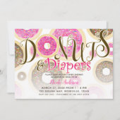 Invitation Donuts & Diapers Pink Sprinkles Baby Shower (Devant)