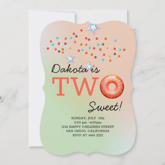 Invitation Donuts doux Anniversaire (Devant)