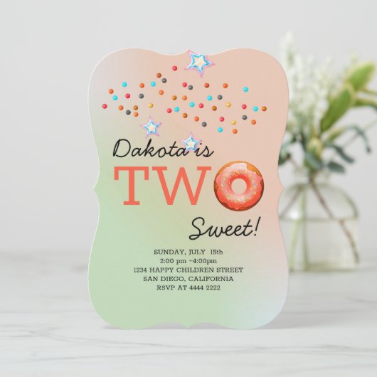 Invitation Donuts doux Anniversaire (Debout devant)