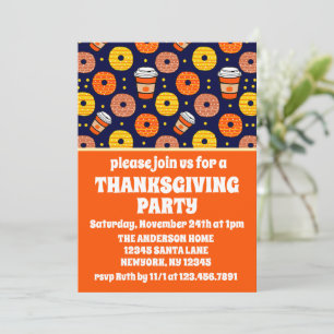 Invitation Donuts et café d'automne à la citrouille Thanksgiv