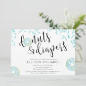 Invitation Donuts et couches garçon saupoudrer bébé (Debout devant)