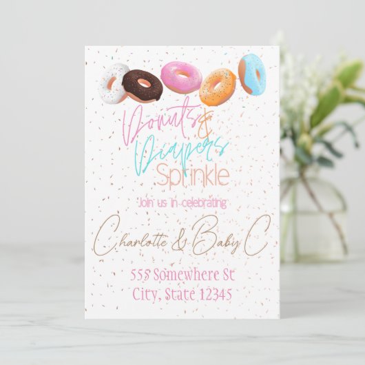 Invitation Donuts et Couches Sprinkle (Debout devant)