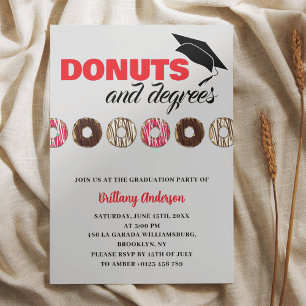 Invitation Donuts et Degrees Fun Graduation Party