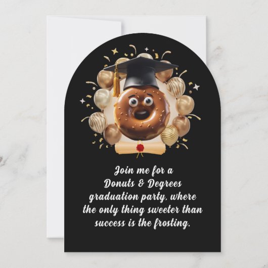Invitation Donuts et Degrees Photo Graduation Party (Dos)