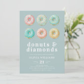 Invitation Donuts et diamants Chic Mint Fête des mariées vert (Debout devant)