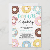 Invitation Donuts et Diapeurs Baby shower d'arrosage pour béb (Devant)