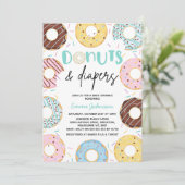 Invitation Donuts et Diapeurs Baby shower d'arrosage pour béb (Debout devant)