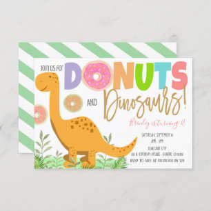 Invitation Donuts et Dinosaures