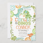 Invitation Donuts et dinosaures (Devant)