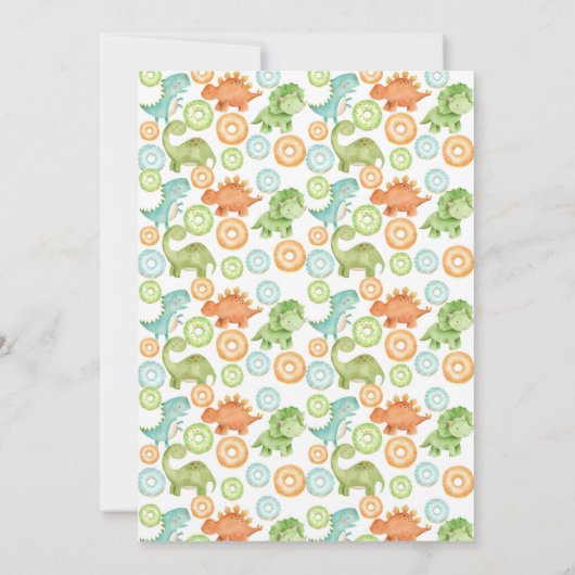 Invitation Donuts et dinosaures (Dos)